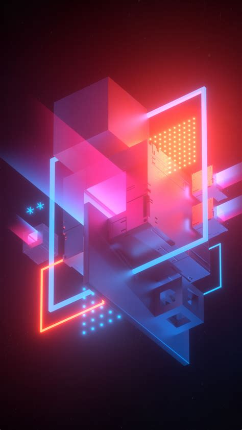 cubes  wallpaper  model neon abstract