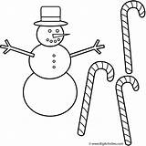 Christmas Coloring Candy Snowman Canes Merry Printable Print Snowmen Bigactivities sketch template