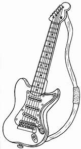 Coloring Pages Guitar Colouring Guitars Kids sketch template