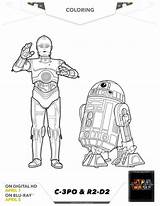 Coloring R2 3po D2 Wars Star sketch template