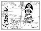 Coloring Moana Pages Kids Disney Printable Pig Princess Print Color Pui Waialiki Pua Cartoon Sheets Children Adult Tui Chief Everfreecoloring sketch template