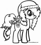 Pony Christmas Coloring sketch template