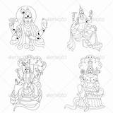 Vishnu Lord Hindu Vector Religious Pack Designs Sketch Graphicriver Template Vecras Paintingvalley sketch template