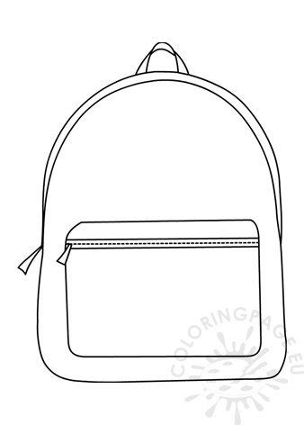 simple design backpack coloring page