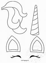 Unicorn Coloring Pages Horn sketch template