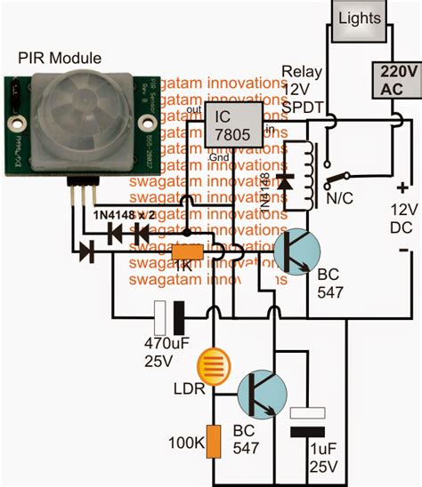 automatic pir controlled fan circuit  schools  colleges