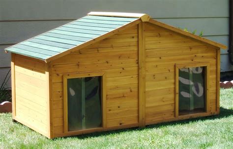 awesome insulated cedar duplex dog house extra large     home   dogs