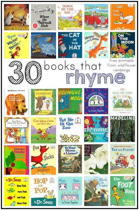 rhyming books  children wildflower ramblings