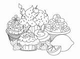 Cupcake Pages Sweet Beautiful Coloring Food Cakes Cup Cupcakes Adult Cake Adults sketch template