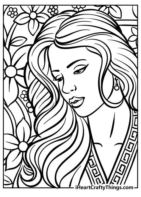 easy  printable adult coloring pages