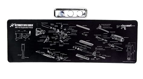 large ar gun cleaning mat  exploded parts diagram bonus magnetic parts tray
