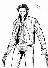 Wolverine Hugh Jackman Coloring Sacura sketch template