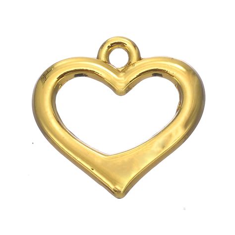 shape pcs rhodium  gold color open romantic heart charmsheart charmcharm charmheart