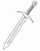Espada Espadas Medievales Legendarias Blanco Escudos Desde sketch template