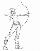 Katniss Everdeen sketch template