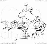 Illustration Tyrant Boss Holding Chair Toonaday Whip Outline Cartoon Royalty Rf Clip 2021 sketch template
