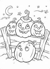 Coloring Halloween Cute Pages Kids Jack Print Lanterns Size sketch template