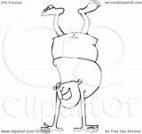 Doing Handstand Outlined Shorts Illustration Man Royalty Clipart Vector Djart Regarding Notes sketch template