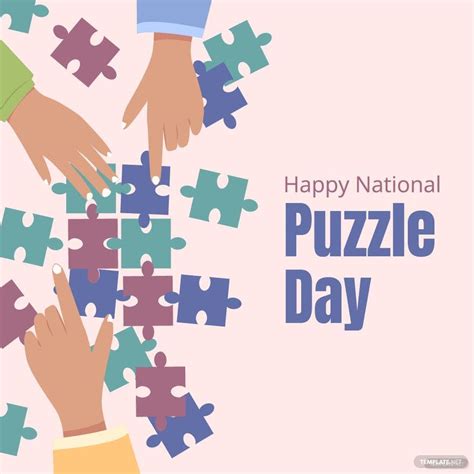 national puzzle day celebration vector  illustrator psd png jpg