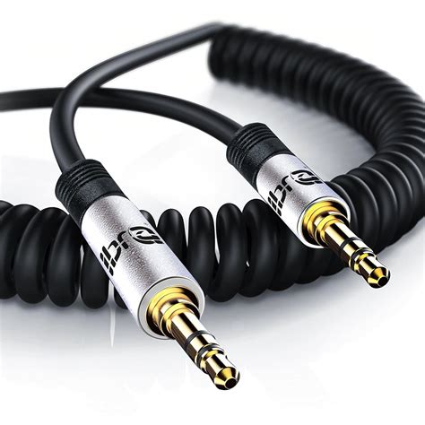 black coiled mm aux cable jack  jack male audio auxiliary lead pc car  ebay