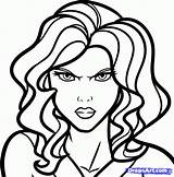 Widow Coloring Draw Pages Drawing Marvel Scarlett Johansson Face Angry Girl Drawings Step Printable Easy Dragoart Characters Avengers Comics Print sketch template
