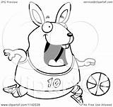 Rabbit Basketball Cartoon Chubby Playing Clipart Illustration Outline Player Cory Thoman Vector Royalty Outlined Coloring 2021 Clipartof Regarding Notes sketch template