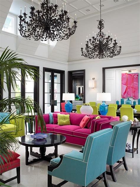 black  white room  turquoise  pink house beautiful