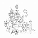 Neuschwanstein Castles Colouring sketch template