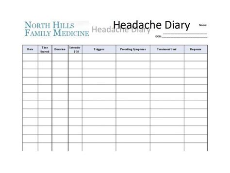 printable headache diary jom query