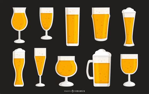 Beer Glasses Vector Collection Vector Download