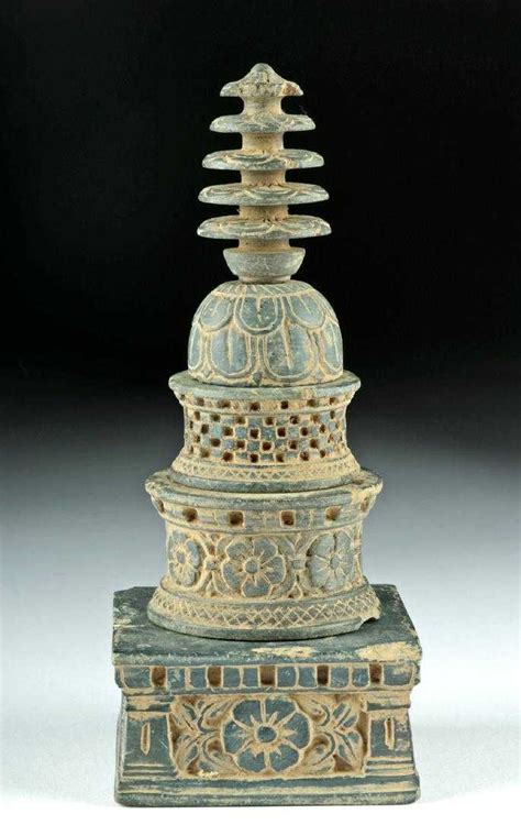 3rd c gandharan carved schist stupa