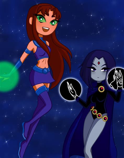 Starfire And Raven By Me Teentitans