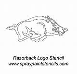 Razorbacks Razorback Hog Stencils sketch template