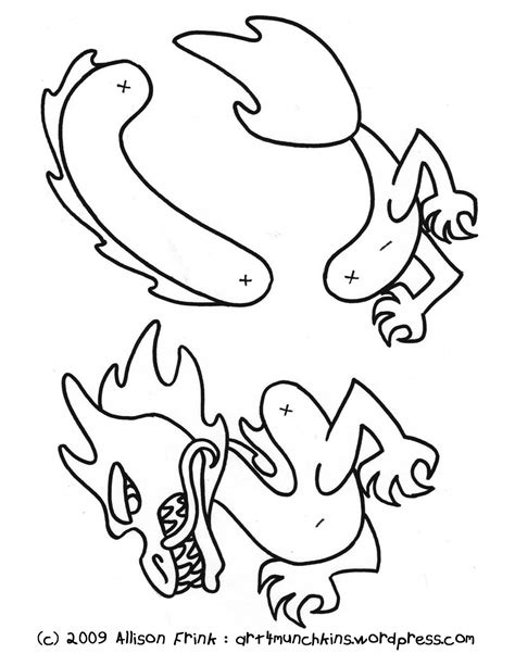 dragon template pin paper puppets dragon party