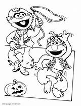 Coloring Sesame Street Pages Halloween Print Printable Elmo Book Bert Look Other Cartoon sketch template