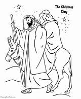Nativity Merry Biblical Knocking Coloringhome sketch template