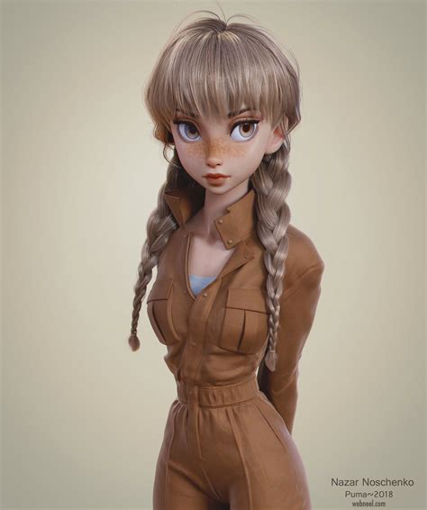 3d blender model girl by nazar noschenko 7