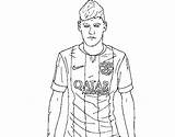Neymar Jr Coloring Messi Pages Coloriage Coloringcrew Cr Template sketch template