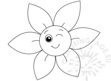 smiley flower coloring book coloring page