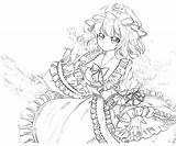 Saigyouji Yuyuko Coloring Pages Portrait Printable Another sketch template