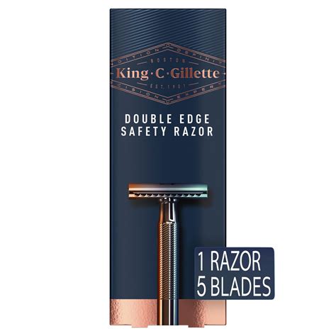 king  gillette mens double edge safety razor   double edge refill blades walmart canada