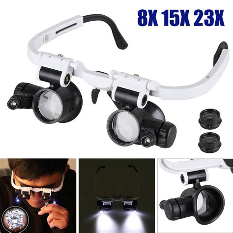 magnifying glasses headband magnifier loupe glasses with 2 led