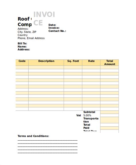 roofing invoice top  trends  roofing invoice