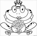 Frog Pages Funny Queen Coloring Color sketch template