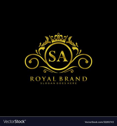 sa letter initial luxurious brand logo template vector image