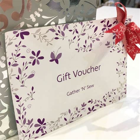 gift voucher  gather  sew