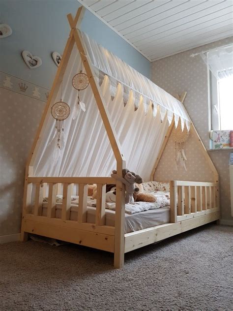 hausbetttipibett   kids interior room toddler house bed baby