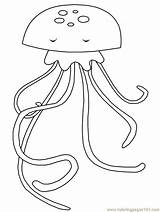 Jellyfish Coloring Pages Ocean Animals Fish Jelly Drawing Printable Simple Kids Sea Print Color Animal Food Horse Medusa Book Cute sketch template