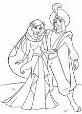 Coloring Jasmine Pages Princess Disney Aladdin Prince Popular sketch template