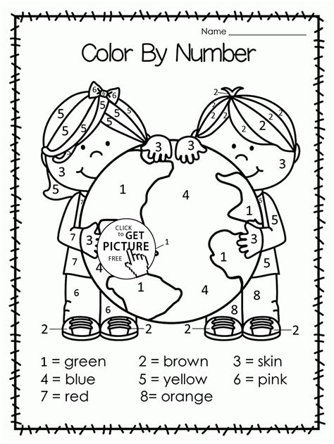 earth color  number earth day coloring page  kids earth day